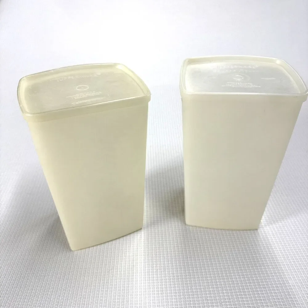 Vintage Tupperware 2 Piece Set Tall Storage Containers - 8